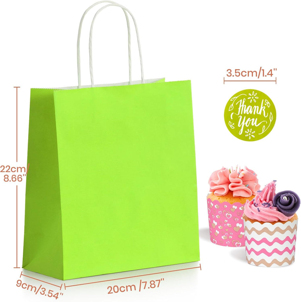 Parmedu Small Paper Gift Bags with Handles - 30 Pack 8.7"x3.5"x7.9" Colorful Party Favor Bags Bulk, Gift Bags for Christmas, Birthdays, Weddings, Festivals, and Parties (6 Colors)