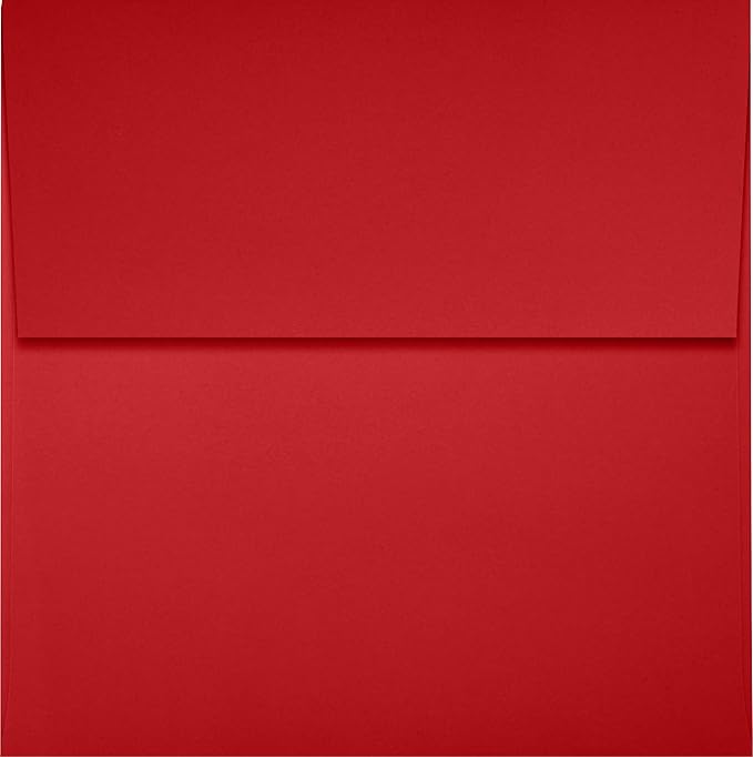 LUXPaper Square Invitation Envelopes | Peel & Press | 4" x 4" | Ruby Red | 80lb. Text | 50 Qty