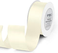 KMER LIFE 1-1/2 inch x 25 Yards Double Faced Polyester Ivory Satin Ribbon, Perfect for Gift Wrapping Very Suitable for Weddings Party Hair Bow Invitation Decorations and More