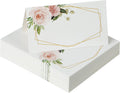 Uniclife 60 Pcs Floral Place Cards for Wedding Buffet Tables | 60 folded watercolor rose place cards create elegant seating labels and food tags for weddings, banquets and buffets.