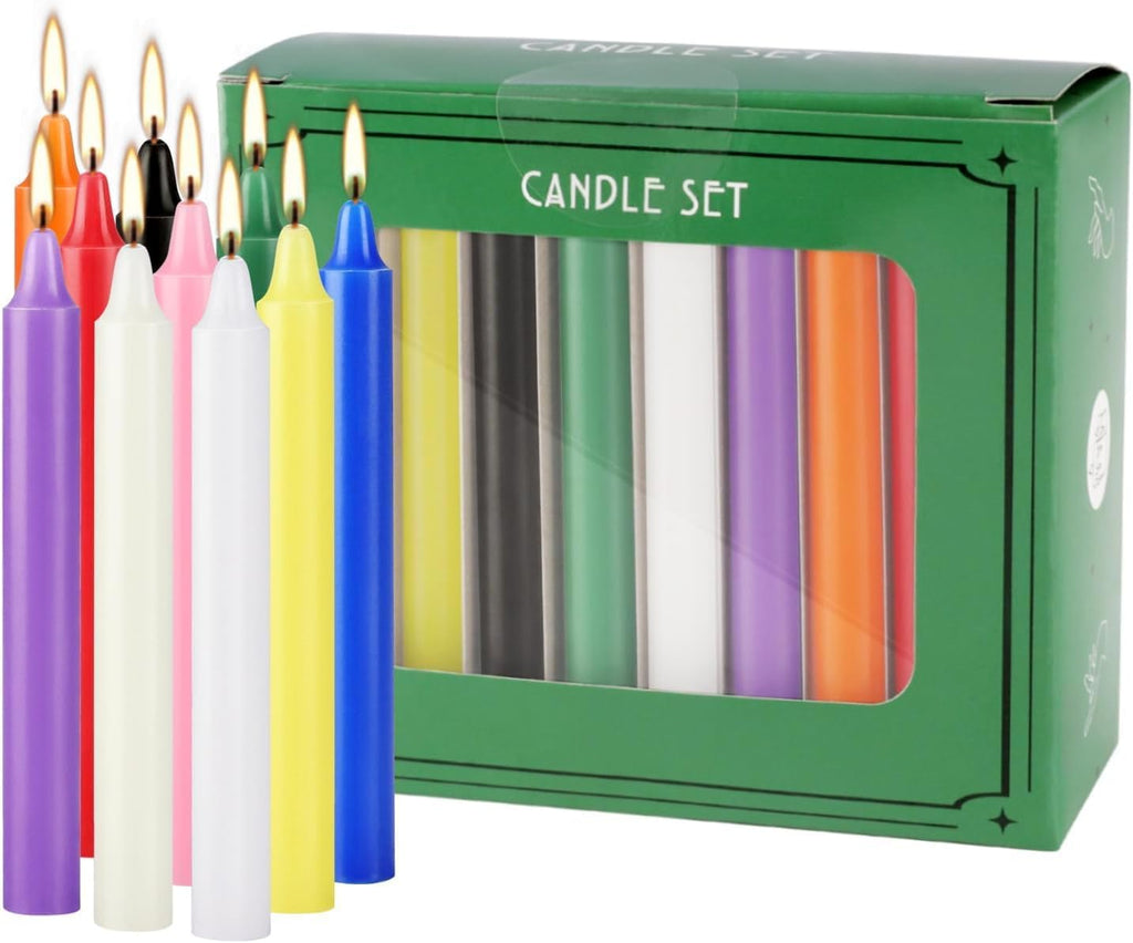 YOROXRG 40 Pack Spell Chime Candles-4 Inch Multi-Colored Taper Candles Sticks-for Home Decor Kitchen Decor Wedding Decoration-10 Colours