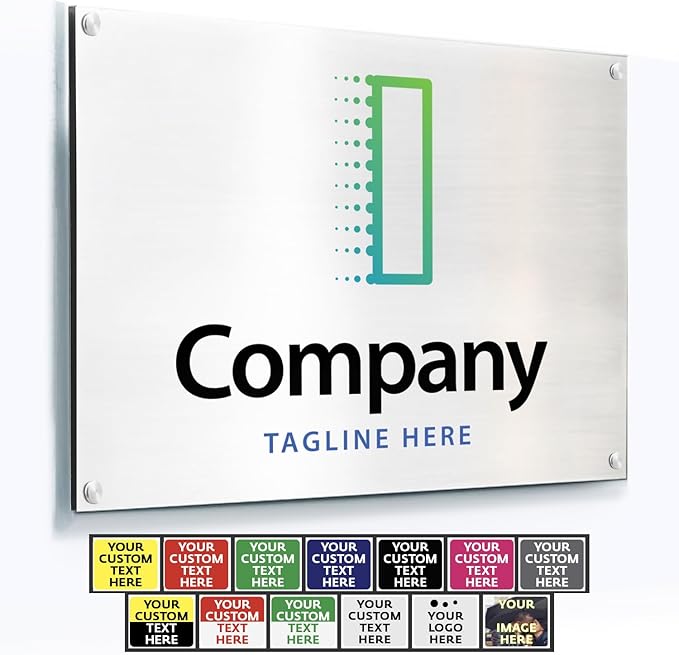 Custom Metal Signs, Personalized Aluminum, Customized Safety, Business Signs, Waterproof Outdoor, White Aluminum (Logo, 30x24 In)