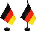 2 Pack Germany Desk Flag, Germanic Table Office Flag with Solid Pole and Stand Base, International Country Flag, Festival Celebration, Classroom Meeting Desktop Decoration (Germany)