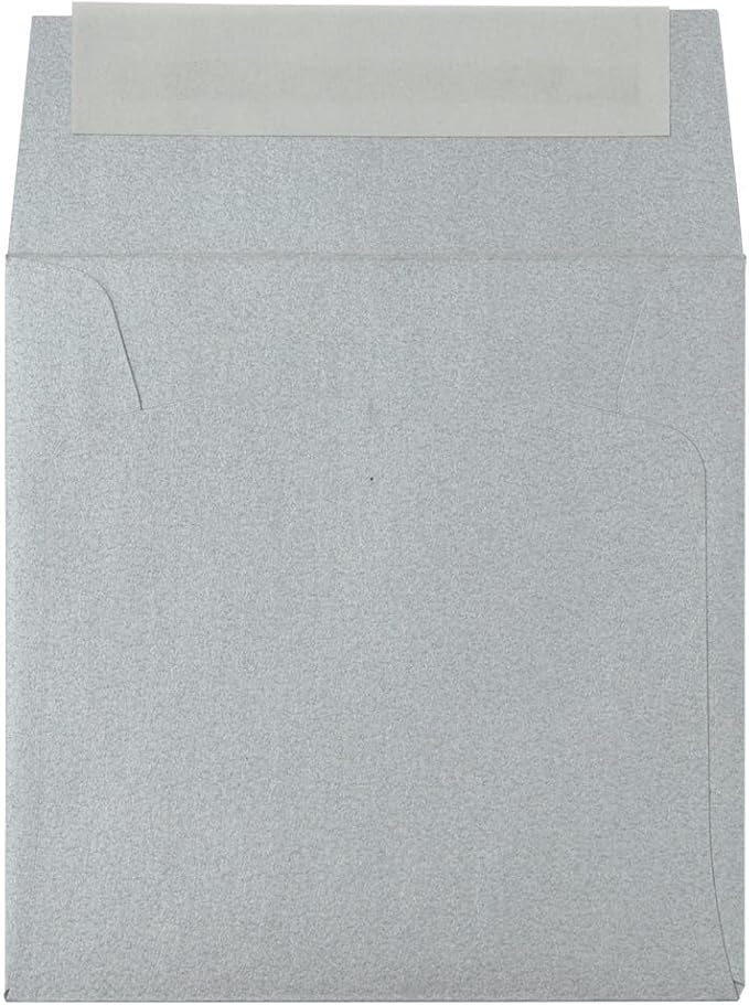 LUXPaper Square Invitation Envelopes | Peel & Press | 3 1/4" x 3 1/4" | Silver Metallic | 80lb. Text | 50 Qty