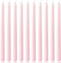 10 Inch Pale-Pink Taper Candles for Home Decoration, 10 Pack Unscented Candlesticks for Dinner Wedding Party, Smokeless and Dripless Candle Sticks