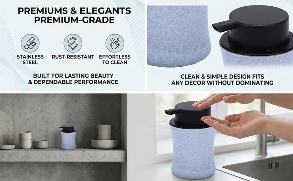 ZJchao 300ml Stainless Steel Dual Function Candle Cup Holder (Matte Blue) | Comes with foaming pump lid, smooth metal texture, exquisite decorative ornament for indoor home desktop decoration