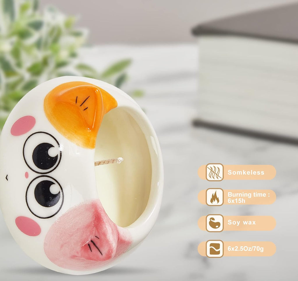 Kinforse Scented Candles Birthday Gifts for Women, Owl Gifts for Women, 6 Pack Novelty Owl Aromatherapy Candle Bulk Gift for Birthday Mother's Thanksgiving