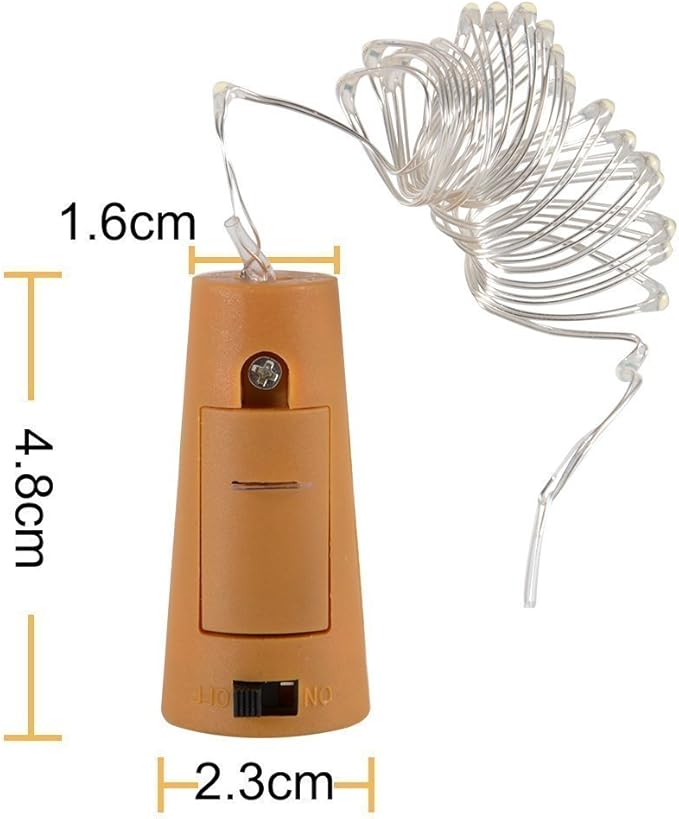 8 Pack 20 LED Wine Bottle Cork Lights, Fairy Mini String Lights Copper Wire, Battery Operated Starry Lights for DIY, Christmas, Halloween, Wedding, Party, Indoor&Outdoor (8 Pack, Cool White)