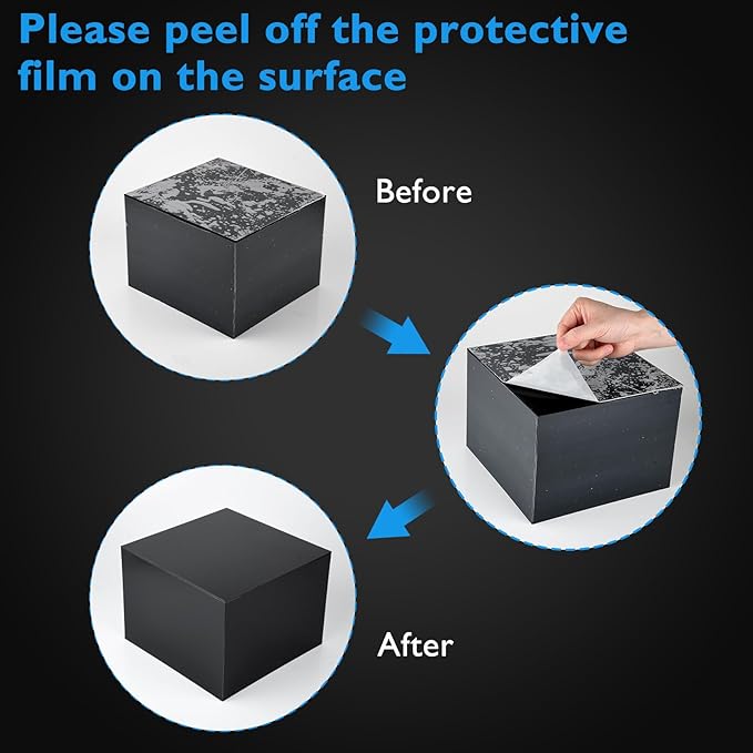 6Pcs Black Buffet Risers Acrylic Boxes Display Food Risers for Buffet Table Platter Parties Weddings Catering Dessert Collectibles Figures Show ( 6''x7''x8'')