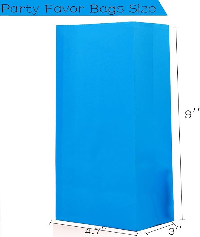 Oletx 30-Pack Dark Blue Party Favor Paper Bags, 9'' Wrapped Treat Bags for Birthday Party, Babyshower, School Activities