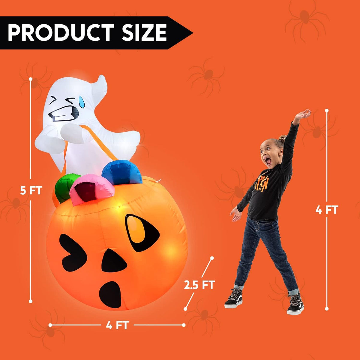 Joiedomi 5 FT Tall Halloween Inflatables Outdoor Decorations, Inflatable Cute...