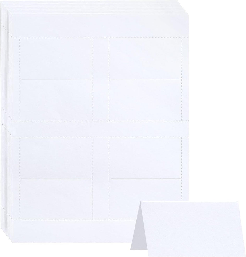 Printable Place Cards 2" x 3.5" 160 Pcs | Goefun White Tent Card 65lb Blank Name Cards for Table Setting, Wedding, Dinner Party & Metting