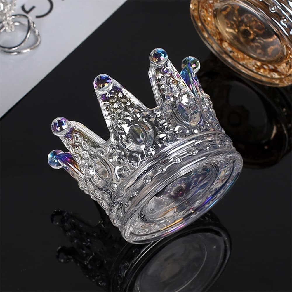 GOLDEAL 24 Pcs Colorful Crown Glass Tealight Holders Decorative,Votive Candle Holders Bulk,Candlestick for Wedding, Party,Dinner, Home Table Decor.