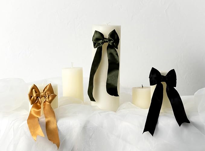 Moss Green Satin Ribbon Double-Faced Wired Ribbons for Gift Wrapping Flower Bouquet Bows Wedding Invitation Christmas Decor Crafts 1-1/2 Inch 10 Yards