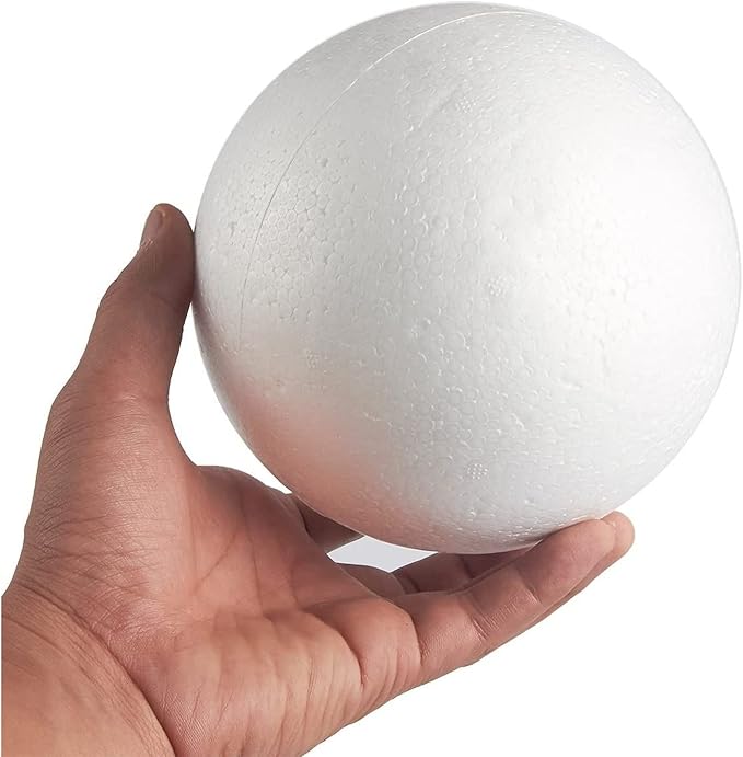 Juvale Styrofoam Balls - 6-Inch, White, Pack of 2 - Smooth Foam Spheres for Crafts & Painting - Foam Craft Balls & DIY Project Supplies