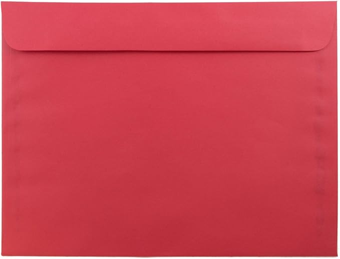 JAM PAPER 9 x 12 Booklet Colored Recycled Envelopes - Red Recycled - 50/Pack