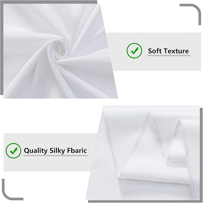 White Backdrop Curtain for Wedding Decor Holiday Party 4 Panels- White Wedding Backdrop Polyester Photography Backdrop Drapes Baby Shower Birthday Privacy Sliding Curtains Home Decor，5ft x 10ft