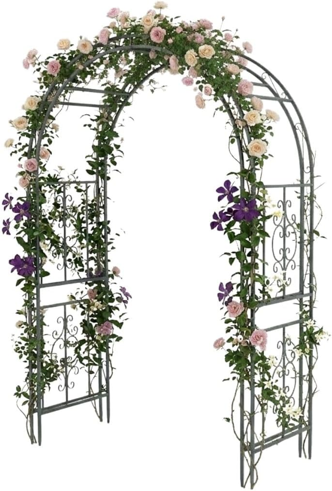 plow & hearth arch metal outdoor garden arbor, main product view