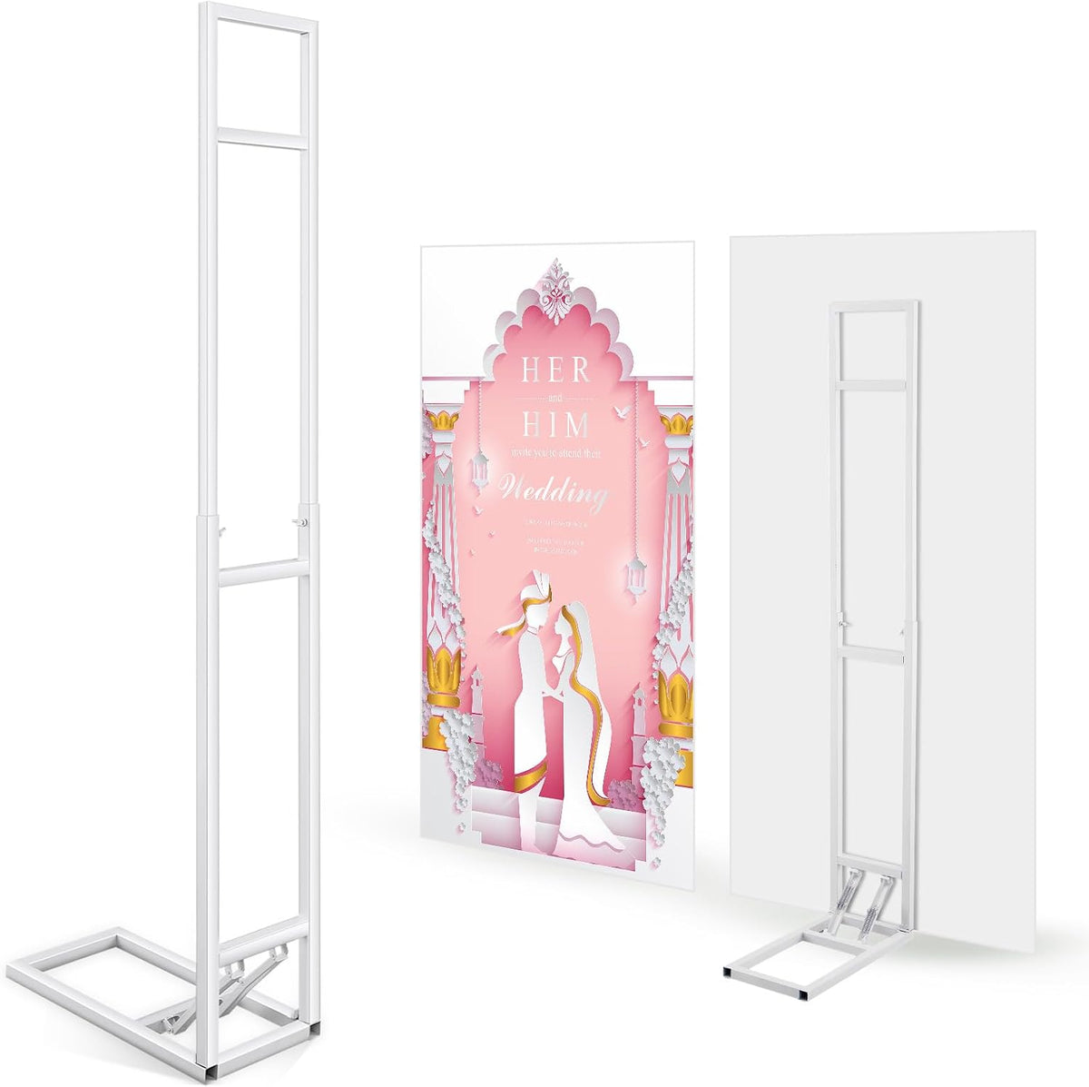 teenyyou white wedding backdrop stand with foldable base,1, main product view