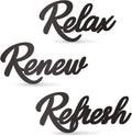 3 Pieces Bathroom Decor Black Wooden Bath Room Sign Bathroom Wall Art Farmhouse Relax Renew Refresh Sign (black)