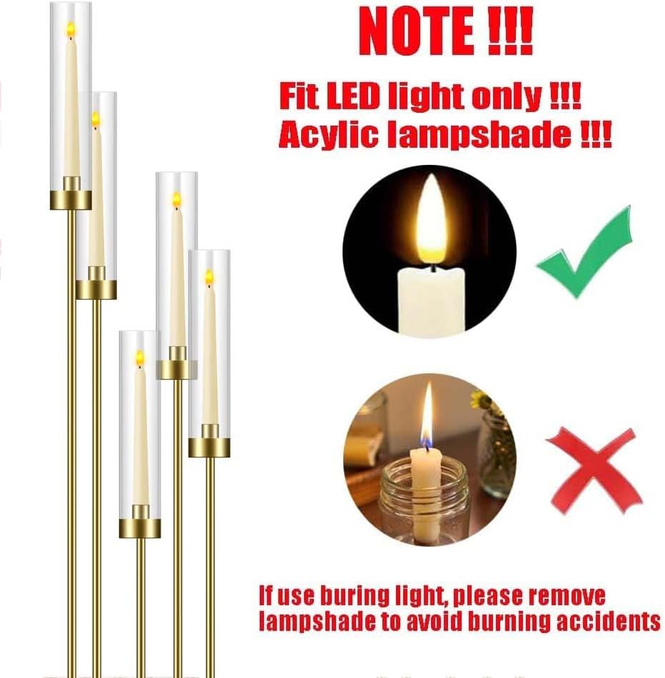 35in 10 Set Gold Candelabra Candle Centerpieces for Tables Candlesticks Holder Wedding Centerpieces Table Decorations Fit 0.9" LED Candle