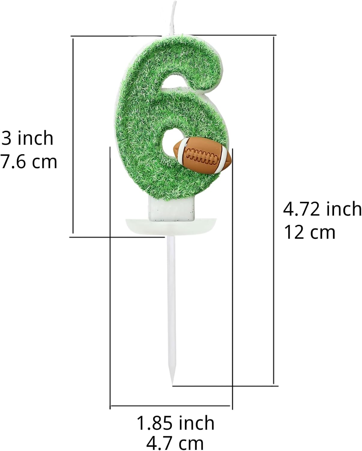 Football Birthday Number Candles for Cake Green Number 1 Candle 1st Football Cake Topper Cupcake Topper for Football Birthday Party Decorations Supplies Favors