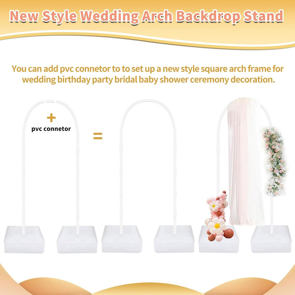 bazen 2pk 8.2ft & 6ft balloon arch stand showing dimensions