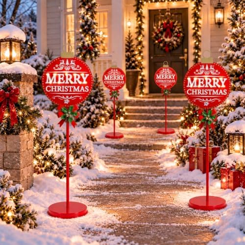 christmas signs with led lights,battery operated metal outdoor, view 9