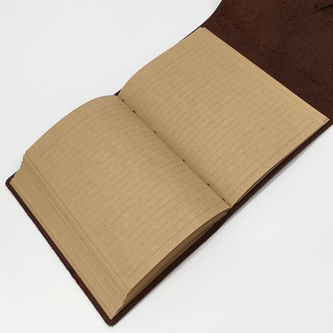 Leather Journal Notebook for Men & Women,A5 Size Diary,6.2x8.5 Inch, Vintage Style Personalized Journal for Gift,Genuine Leather Bound Notepad for Travel Journal to Write,240 lined Pages,Rustic Brown