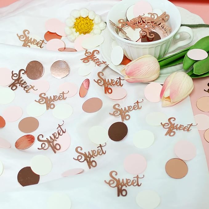 Sweet 16 Birthday Decorations for Girl Happy 16th Birthday Confetti Wedding Anniversary Table Scatter Party Supplies 300PC