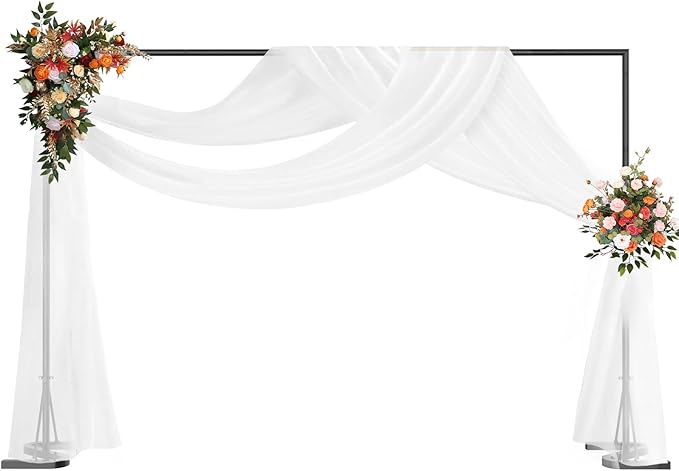 HAITRAL Black Backdrop Banner Stand 10x7 FT,Square Wedding Arch Balloon Metal Frame,Heavy Duty Background Stand Kit,Adjustable Photo Backdrop Stand for for Parties Birthday Video Studio