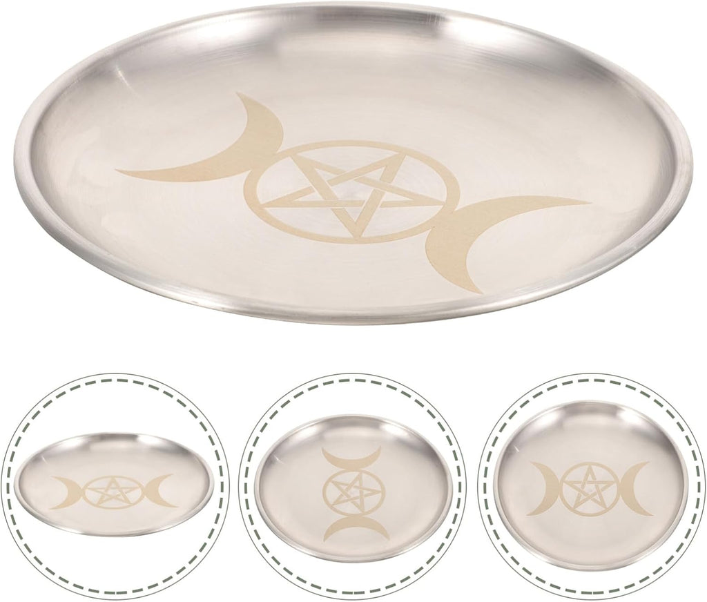 COHEALI Altar Plate Candle Holder Ritual Burning Incense Burner Offering Bowl Decorative Tealight Tray Witchcraft Wiccan Tarot Supplies