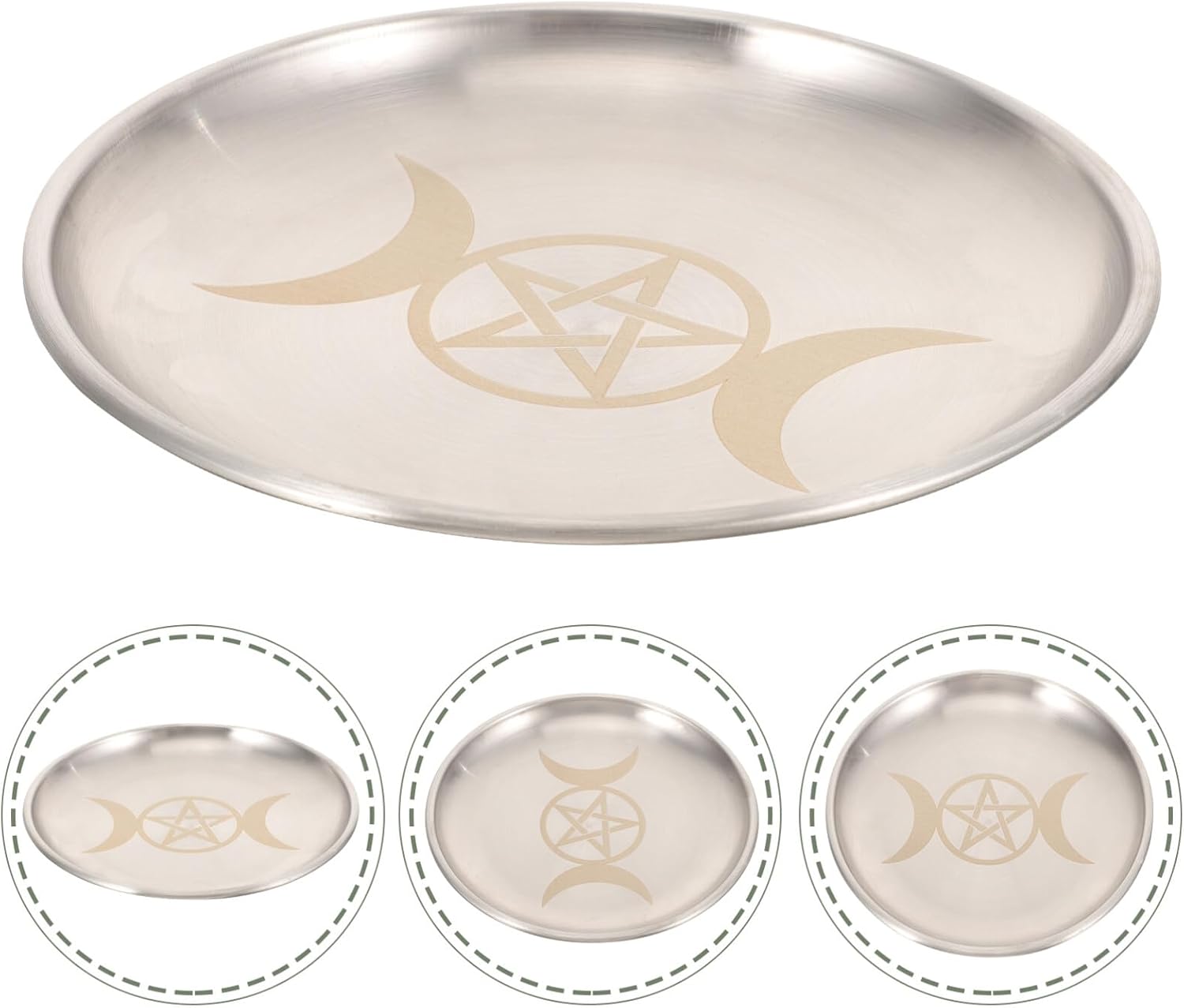 COHEALI Altar Plate Candle Holder Ritual Burning Incense Burner Offering Bowl Decorative Tealight Tray Witchcraft Wiccan Tarot Supplies