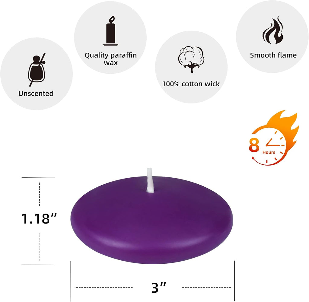 3 Inch Purple Floating Candles