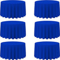 BRILLMAX 6 Pack Royal Blue Round Tablecloths 120 Inch - Circle Bulk Linen Polyester Fabric Washable Table Cloth Cover for Wedding Reception Banquet Birthday Party Buffet Restaurant