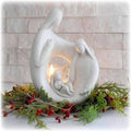 Nativity Sets for Christmas Indoor Statue with LED Tealight Candle Holder Contemporary Style Decoration Holy Family Figurine Gift, Present, Decorate for Holidays