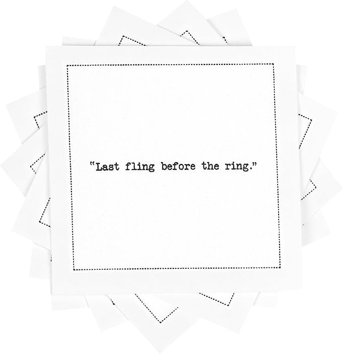 Five Star Napkins Bachelorette Quotes, White Cotton Cocktail Napkins, Beverage Napkins, Bar Napkins, Cloth Napkins, Party Napkins, Events, Holidays, Weddings, Birthdays, Disposable, 4.5" x 4.5"- (50x)