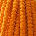 Marigold Garlands for Decorations - Wedding, Halloween, Day of The Dead Pack of 5 - Indian Decor for Pooja, Flower Garland for Decoration (4 to 4.5 Ft) Hashcart®
