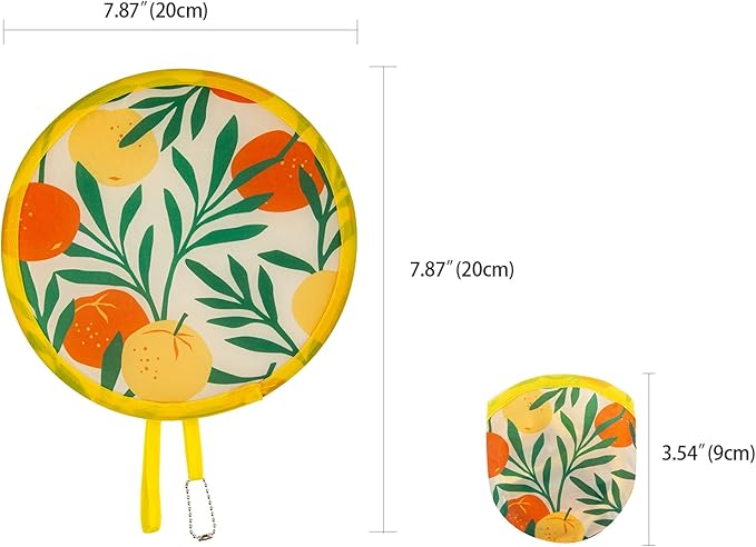 4 Styles Summer Round Foldable Hand Fan Japanese Foldable Fan Style Handheld Foldable Compact Cooling Fans,Round Folding Fan for Outdoor Games,Xmas Decoration,Festival,Party Favors,Travel,Events