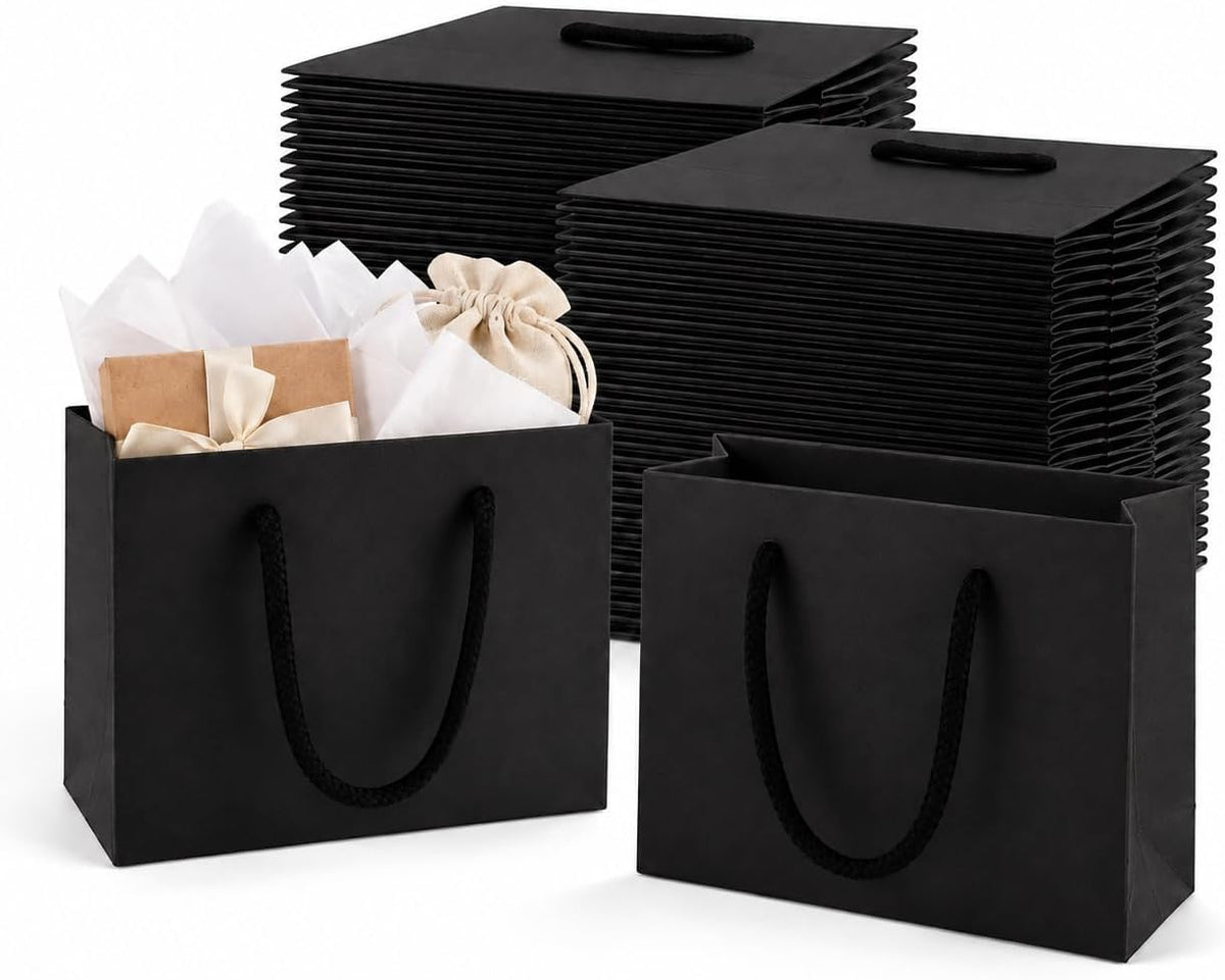 ldhhyh 100 pack small black gift bags with, main product view