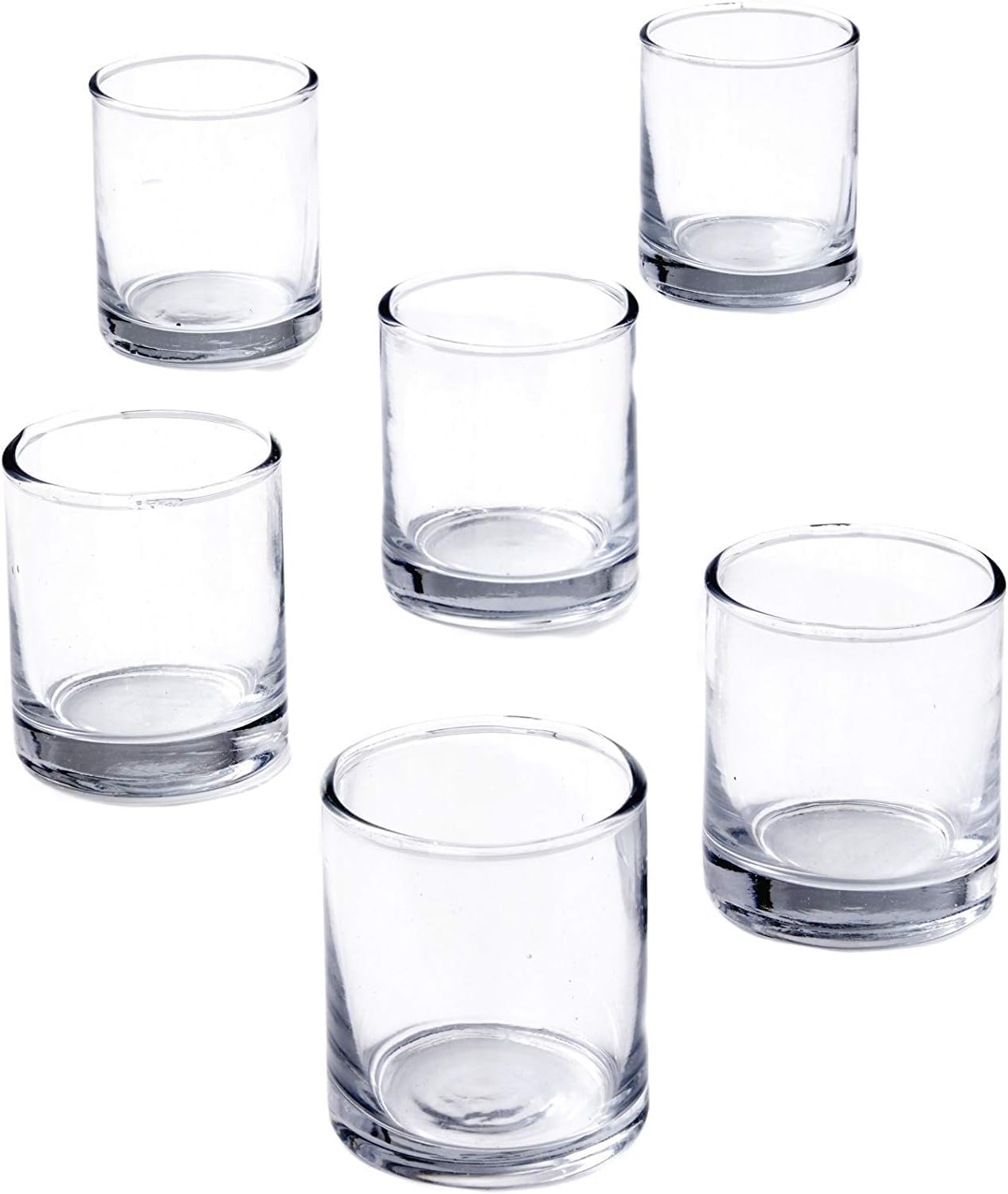 Serene Spaces Living Set of 36 Clear Glass Votive Candle Holders, Ideal for Wedding Decorations, Parties, Events, Christmas Dinner Tablescape, 3" Tall and 2.5" Diameter