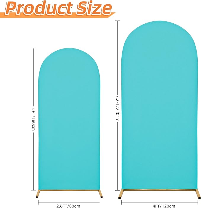 Wedding Arch Covers Arch Backdrop Cover Arch Stand Covers 7.2FT 6FT Set of 2 Arch Cover Spandex Fabric Stretchy Backdrop for Wedding Birthday Party Decoration Baby Shower (Sky Blue)