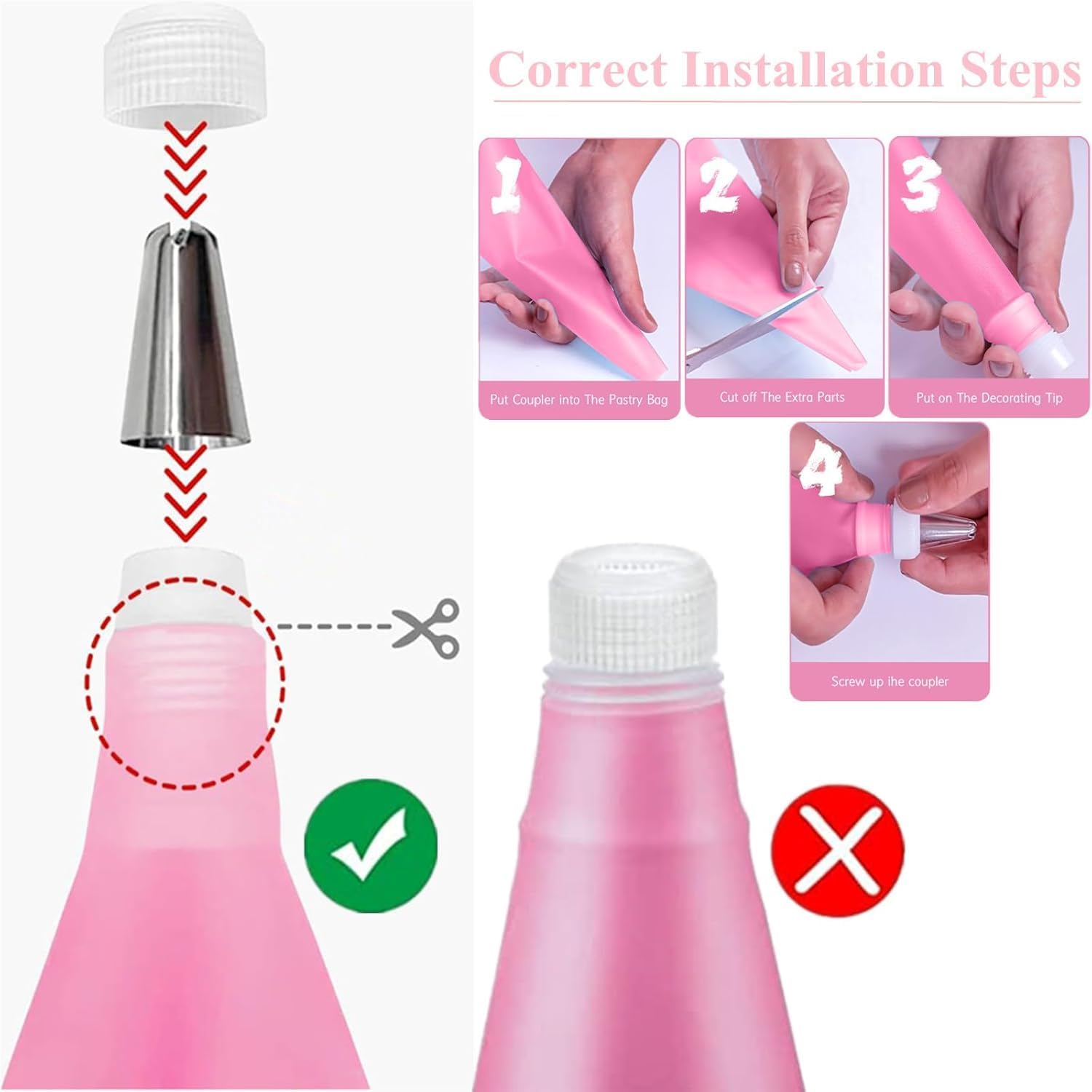 Cake Decorating Kit,Piping Bags and Tips Set,Cake Decorating Supplies,Frosting Piping Kit,Cake Baking Supplies for Beginners (66PCS)