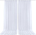 PARTISKY 10x10ft White Chiffon Sheer Backdrop Curtains (2 Panels 5x10ft Each) -Wrinkle-Free Drapes for Wedding, Birthday Party & Photography Stage Decor