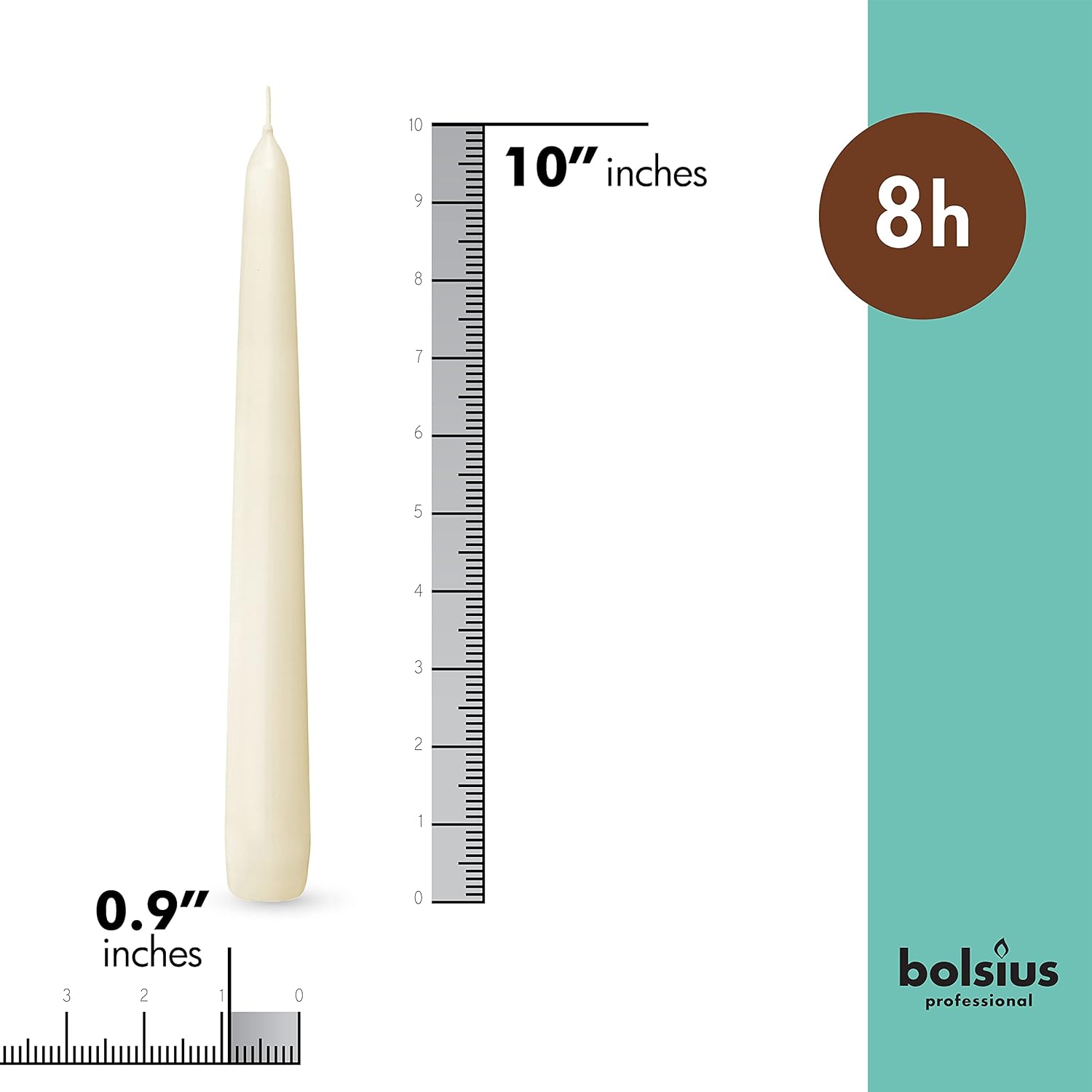 BOLSIUS Long Household Ivory Taper Candles - 10-inch Unscented Premium Quality Wax - 8 Hour Long Burning Dripless Candles Bulk Pack of 30 for Home Decor, Wedding, Parties and Special Occasions