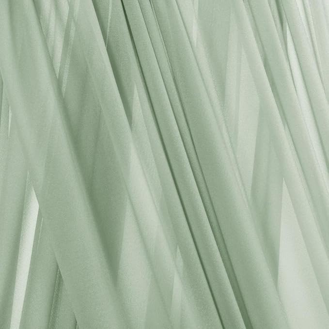 Sage Green Elegant Arch Draping Fabric Outdoor 1 Panel 29" × 20Ft Sheer Chiffon Curtain Drapes for Fall Wedding Ceremony Birthday Party Garden Brunch