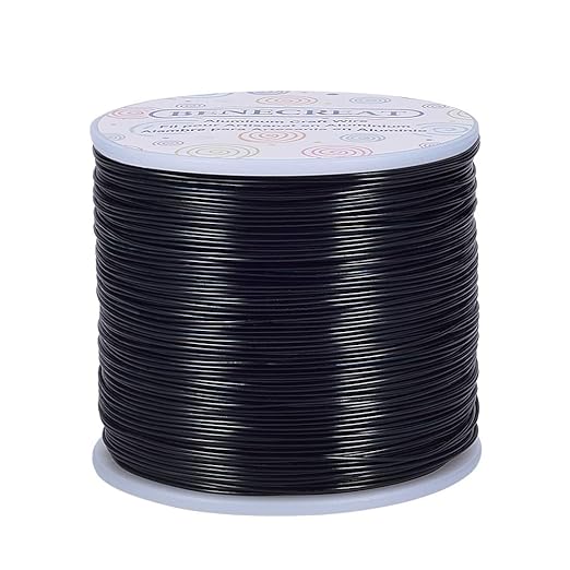 BENECREAT 20 Gauge 770FT Black Anodized Aluminum Jewelry Craft Wire for Model Craft, Gem Wrapping, Jewelry Making