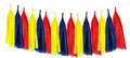 ZOOYOO Tassel Garland Tissue Paper Tassel Banner Table Decor,DIY Kits for Birthday Party Decorations,Pack of 15(Red Blue Yellow)
