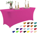 IVAPUPU 6FT Table Cloth for Rectangular Fitted Events Stretch Fuchsia Table Covers Washable Cover Spandex Tablecloth Protector for Party, Wedding, Cocktail, Banquet, Festival