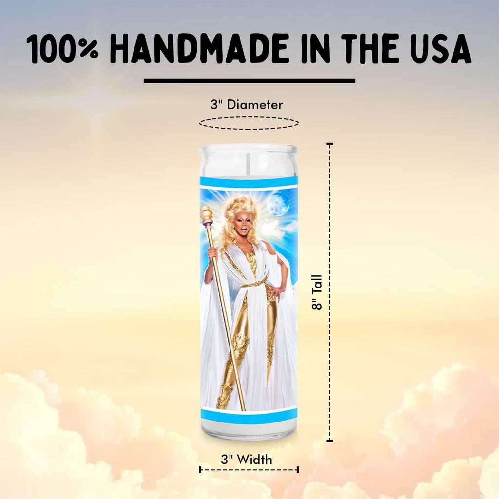 Drag Queen Celebrity Glass Jar Candle – Unscented Handmade Soy Wax Votive Candle – Unique Gift for Pop Culture Fans & Art Lovers – Home Decor Collectible for Living Room & Office – 8 Inch